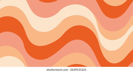 Abstract seamless swirl pattern. 60s, 70s style groovy background with waves and blobs. Psychedelic hippie texture