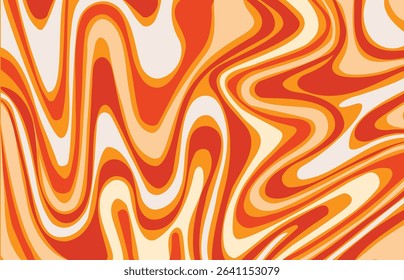 Abstract seamless swirl pattern. 60s, 70s style groovy background with waves and blobs. Psychedelic hippie texture