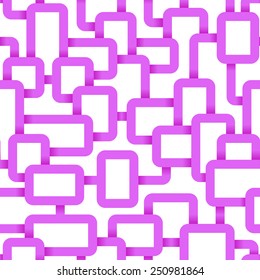 Abstract Seamless Tangled lines pattern. Vector illustration: pink on white