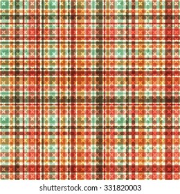 Abstract seamless tartan pattern with crosses. Design for wrapping paper, wallpaper, background, scrapbook, textile etc. Vector illustration.