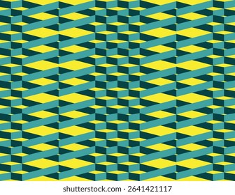 Abstract Seamless Teal and Geometric Pattern.