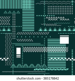 Abstract seamless techno pattern. Geometric pattern in dark colors. Pattern for fabric print, paper design