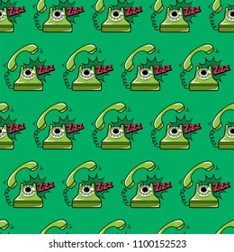 Abstract seamless telephone pattern for girls, boys, clothes. Creative vector background with telephone in pop art style. Funny pattern wallpaper for textile and fabric. Fashion telephone style.