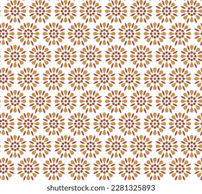 Abstract seamless textile background ornament cute  yellow and red colour floral pattern  