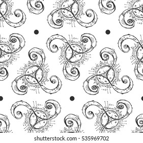Abstract seamless texture with antique ethnic element. Beautiful abstract background. Repeated pattern. It can be use for background, clothing design, wrapping paper or your design.