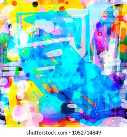 Abstract seamless texture. Blots, stripes, hand drawn elements mix random. Colorful pattern. Vector background for web page, banners backdrop, fabric, home decor, wrapping