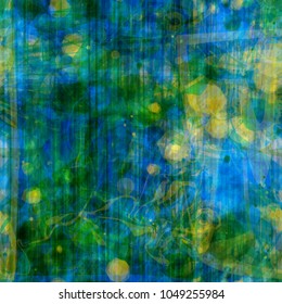 Abstract seamless texture. Blue and green colors. Stripes and spots mix random. Abstract vector background for web page, banners backdrop, fabric, home decor, wrapping