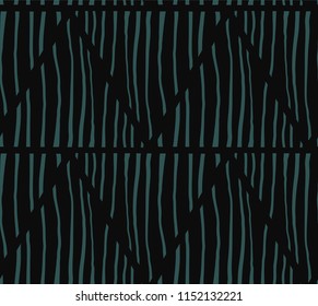 Abstract seamless texture. Blue stripes on a black background. 
