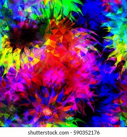 Abstract seamless texture with bright spots. Like flowers. Vector background for fabric, wrapping paper, home decor. Watercolor effect