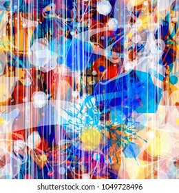 Abstract seamless texture. Colorful pattern with different elements. Vector background for web page, banners backdrop, fabric, home decor, wrapping