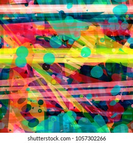 Abstract seamless texture. Colorful pattern with stripes and blots. Vector background for web page, banners backdrop, fabric, home decor, wrapping