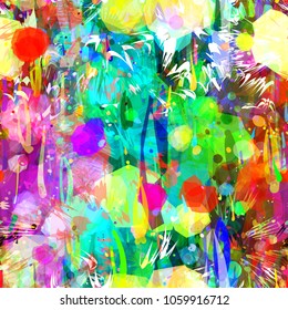 Abstract seamless texture. Colorful pattern with watercolor effect. Vector background for web page, banners backdrop, fabric, home decor, wrapping
