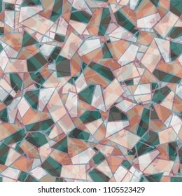 Abstract seamless texture covered with a grid of rhombuses. Multi-colored camouflage pattern.