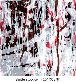 Abstract seamless texture. Curved stripes, sharp particles, spots, splotches, strokes. Vector background for web page, banners backdrop, fabric, home decor, wrapping
