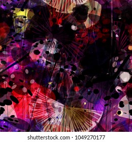 Abstract seamless texture. Dark colored pattern with light and floral elements. Abstract vector background for web page, banners backdrop, fabric, home decor, wrapping
