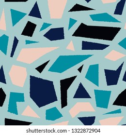 Abstract seamless texture with different geometrical shapes. Vector pattern with stylized ice shapes.