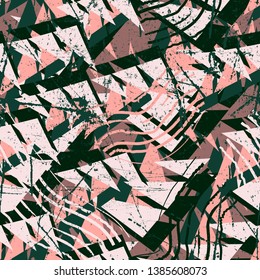 Abstract seamless texture. Graphic vector with grunge wave lines and triangle elements.