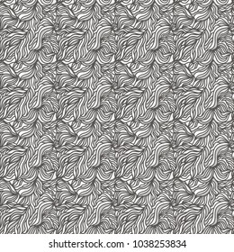 Abstract seamless texture in gray-white tones. Seamless pattern with waves, vector