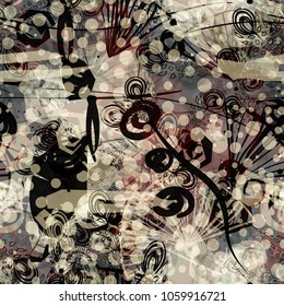 Abstract seamless texture with grey organic elements. Vector background for web page, banners backdrop, fabric, home decor, wrapping