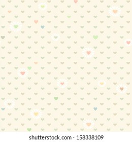 Abstract seamless texture with hearts. Vector pattern.