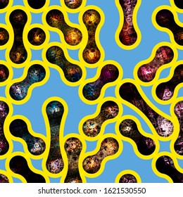 Abstract seamless texture with metaball. Abstract vector background for web page, banners backdrop, fabric, home decor, wrapping