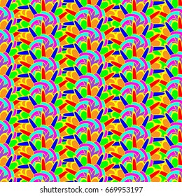 abstract seamless texture with overlapped abstract flowers.