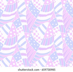 Abstract seamless texture of patterned oval elements. Violet, lilac and blue tones. Vector eps10.