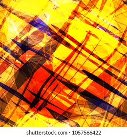 Abstract seamless texture. red, yellow, orange colors. Stripes and circles. Vector background for web page, banners backdrop, fabric, home decor, wrapping