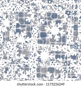 Abstract seamless texture with shades of ice. In the foreground there are frosty patterns.