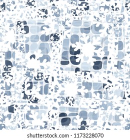 Abstract seamless texture with shades of ice. In the foreground there are frosty patterns.