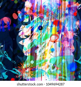 Abstract seamless texture. Spots, curved elements, vertical lines. Vector background for web page, banners backdrop, fabric, home decor, wrapping