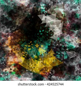 Abstract seamless texture of triangles. The crystal surface, as a gemstone.