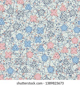 Abstract seamless texture, which consists of looped shapes and abstract background. Easy editing.