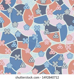Abstract seamless texture, which consists of looped shapes and abstract background. Easy editing.