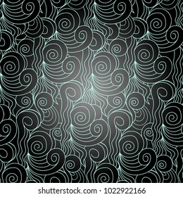 Abstract seamless texture with white pattern on a black background