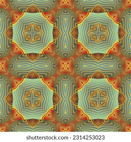 Abstract seamless textured background in beautiful red blue yellow gold stripes