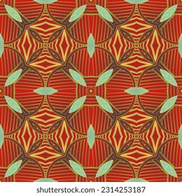 Abstract seamless textured background in beautiful red blue yellow gold stripes