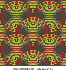 Resumen de fondo textil sin fisuras con color verde combinado con color rojo
