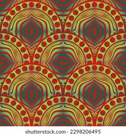 Resumen de fondo textil sin fisuras con color verde combinado con color rojo