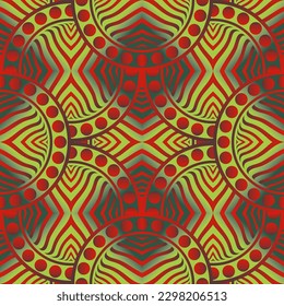 Abstract seamless textured background with green color combined with red color