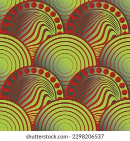 Abstract seamless textured background with green color combined with red color