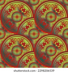 Abstract seamless textured background with green color combined with red color