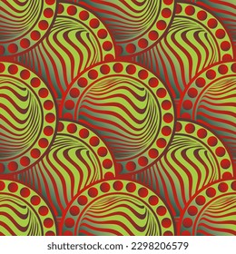 Resumen de fondo textil sin fisuras con color verde combinado con color rojo