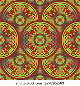 Abstract seamless textured background with green color combined with red color