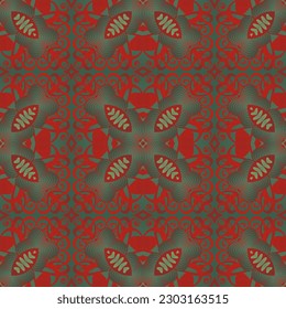 Abstract seamless textured background in green and red colors