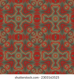 Abstract seamless textured background in green and red colors