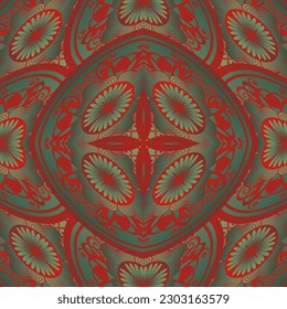 Abstract seamless textured background in green and red colors