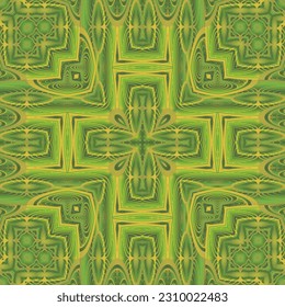 Abstract seamless textured background in green colors and yellow lines