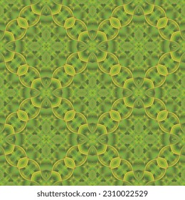 Abstract seamless textured background in green colors and yellow lines