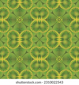 Resumen de fondo textil sin fisuras en colores verdes y líneas amarillas